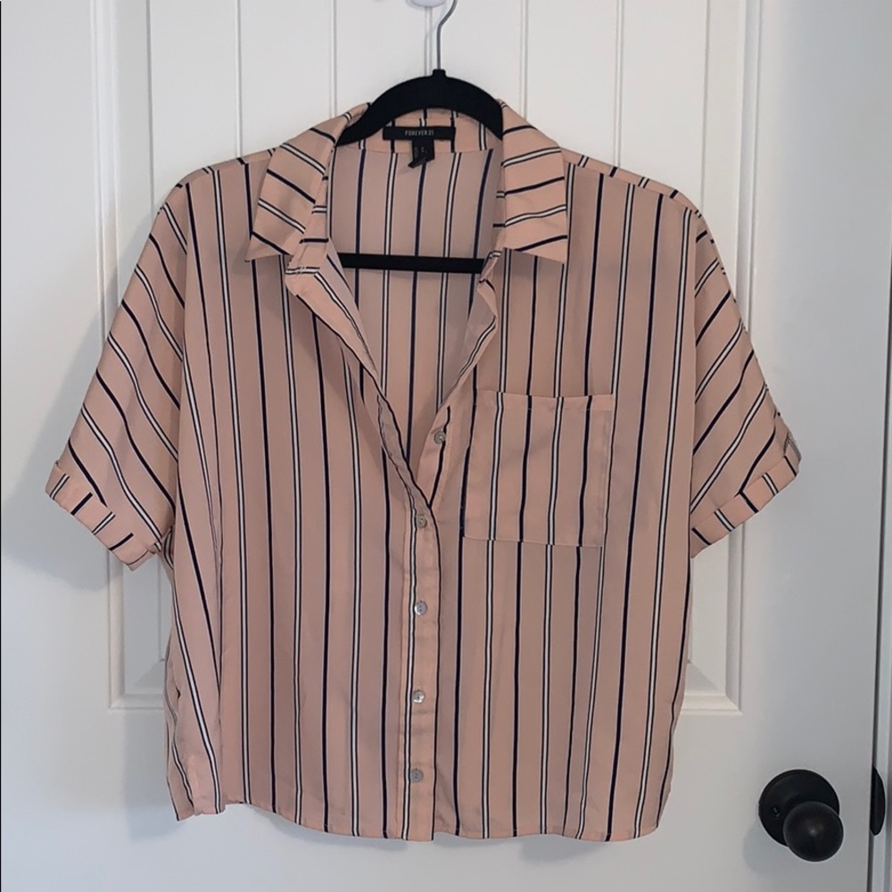 Forever 21 Striped Collared Shirt